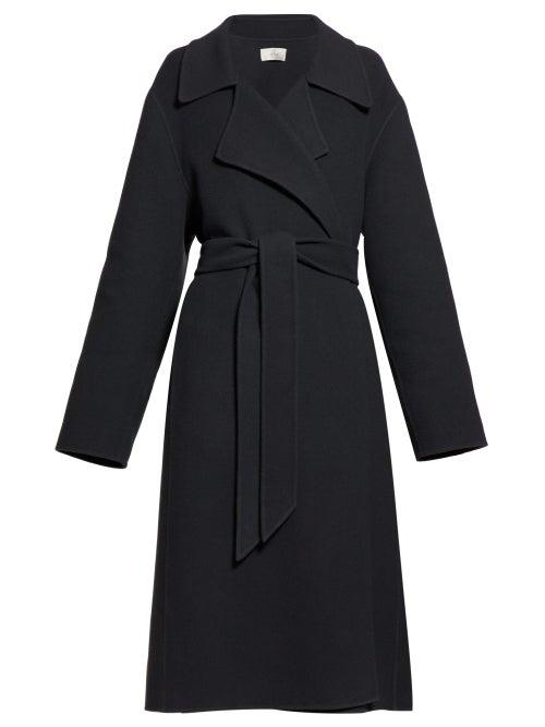 Matchesfashion.com The Row - Efo Belted Felt Coat - Womens - Dark Grey