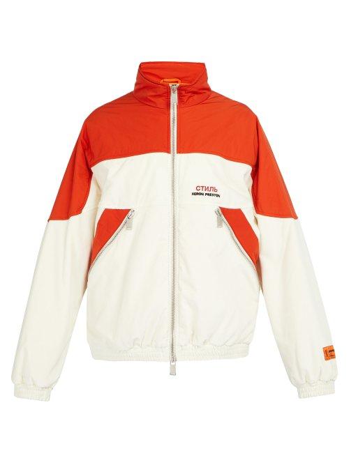 Matchesfashion.com Heron Preston -  Logo Cotton Blend Velvet Jacket - Mens - White