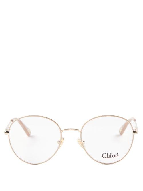 Chlo - Joni Round Metal Glasses - Womens - Clear Multi