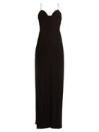 Matchesfashion.com Balmain - Crystal Embellished Crepe Gown - Womens - Black