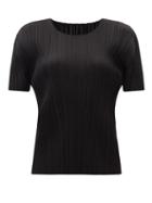Matchesfashion.com Pleats Please Issey Miyake - Round-neck Technical-pleated Top - Womens - Black