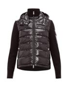 Matchesfashion.com Moncler - Rib Knit Hooded Jacket - Mens - Black