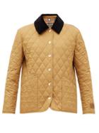 Matchesfashion.com Burberry - Dranefeld Corduroy-trimmed Quilted Jacket - Womens - Camel
