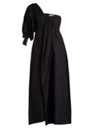 Teija One-shoulder Cotton-poplin Midi Dress
