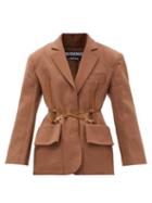 Jacquemus - Soco Belted Wool Blazer - Womens - Brown