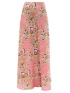 Emilio Pucci - Psychedelic-print Silk-satin Maxi Skirt - Womens - Pink Print