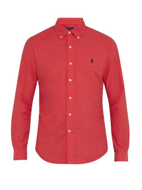 Matchesfashion.com Polo Ralph Lauren - Slim Fit Cotton Oxford Shirt - Mens - Red
