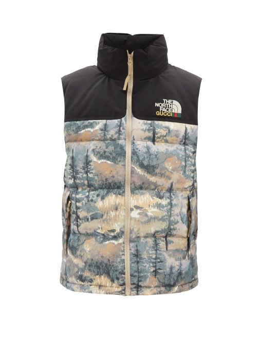 Gucci - X The North Face Printed Down Gilet - Mens - Black Multi