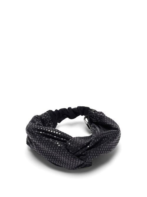 Matchesfashion.com Alessandra Rich - Knotted Elasticated Headband - Womens - Black