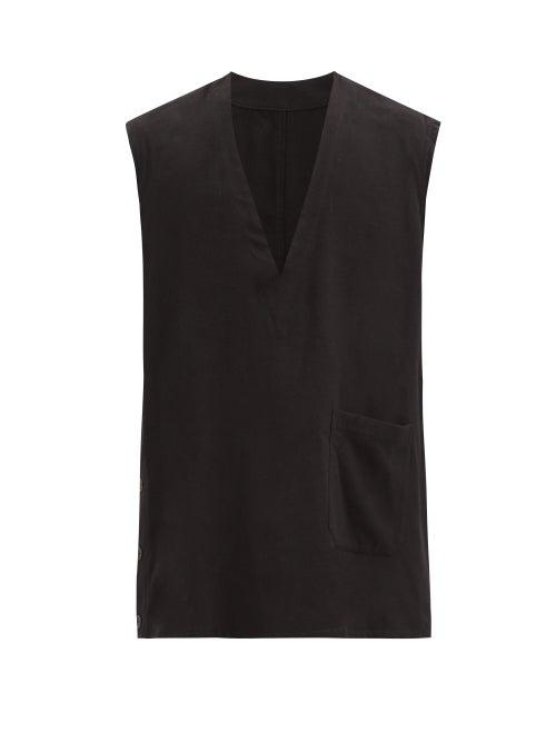 Matchesfashion.com Takahiromiyashita Thesoloist. - V-neck Silk-fleece Vest - Mens - Black