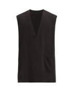 Matchesfashion.com Takahiromiyashita Thesoloist. - V-neck Silk-fleece Vest - Mens - Black