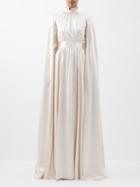 Erdem - Macie Caped Lurex Gown - Womens - Gold