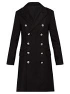 Matchesfashion.com Balmain - Double Breasted Military Coat - Mens - Black