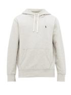 Matchesfashion.com Polo Ralph Lauren - Logo Embroidered Cotton Blend Hooded Sweatshirt - Mens - Grey