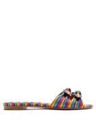 Tabitha Simmons Cleo Rainbow-striped Bow Slides