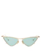 Matchesfashion.com Jacques Marie Mage - Niki Cat-eye Titanium Sunglasses - Womens - Blue