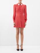 Alessandra Rich - Polka-dot Silk-satin Mini Dress - Womens - Red