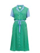Matchesfashion.com Hvn - Maria Floral Print Silk Midi Dress - Womens - Green Multi