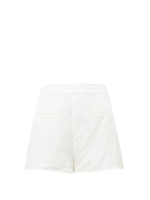 Matchesfashion.com Sir - Isa High Rise Linen Blend Shorts - Womens - Ivory
