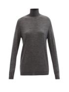Raey - Roll-neck Fine-knit Merino Wool Sweater - Womens - Charcoal