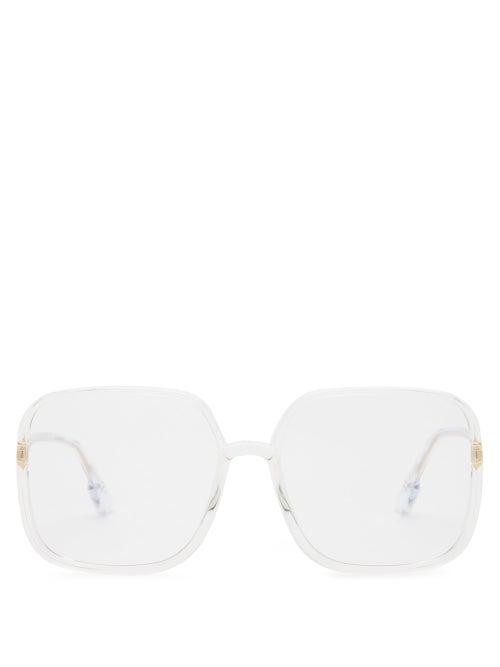 Matchesfashion.com Dior Eyewear - So Stellaire 1 Square Acetate Sunglasses - Womens - Clear