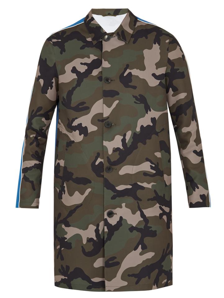 Valentino Camouflage-print Twill Trench Coat