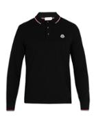 Matchesfashion.com Moncler - Long Sleeve Cotton Piqu Polo Shirt - Mens - Navy