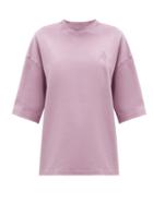 Matchesfashion.com The Attico - Cara Logo-embossed Cotton-jersey T-shirt - Womens - Pink
