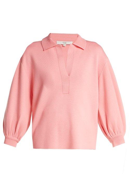 Matchesfashion.com Tibi - Balloon Sleeve Wool Sweater - Womens - Pink