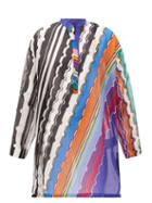 Matchesfashion.com Missoni Mare - Striped Cotton-poplin Kaftan - Womens - Multi