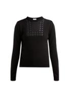 Matchesfashion.com Redvalentino - Embellished Wool Blend Sweater - Womens - Black