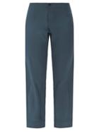 Matchesfashion.com Asceno - Antibes Sandwashed-silk Cropped-leg Trousers - Womens - Navy