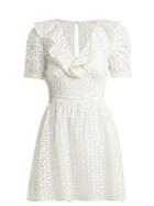 Matchesfashion.com Self-portrait - Petal Embroidered Cotton Mini Dress - Womens - White