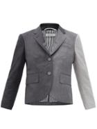 Matchesfashion.com Thom Browne - Gradient Wool-flannel Cropped Jacket - Womens - Dark Grey