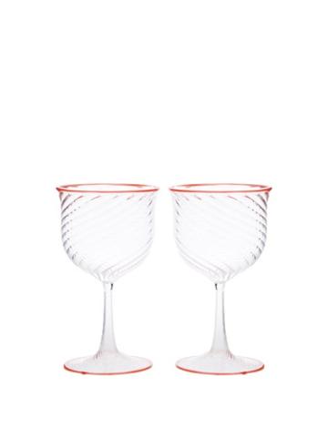 Matchesfashion.com Campbell-rey - X Laguna B Set Of Two Cosima Wine Glasses - Orange Multi