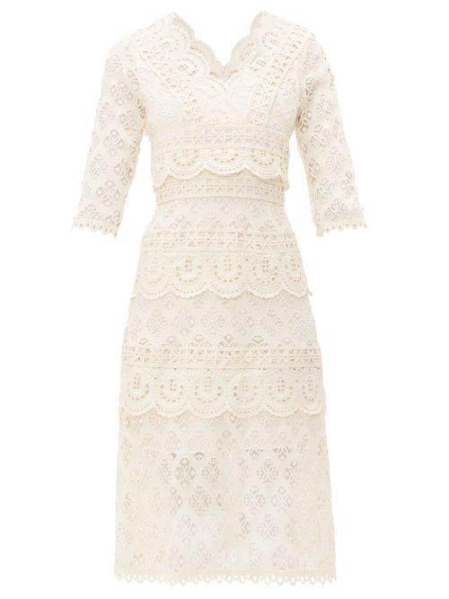Matchesfashion.com Sea - Laurel Tiered Guipure Lace Dress - Womens - White
