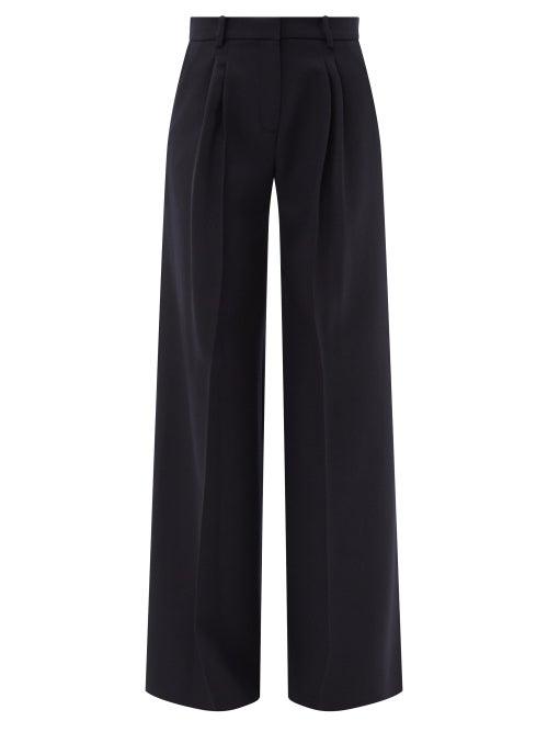 Bella Freud - Bowie Cavalry-wool Wide-leg Trousers - Womens - Navy