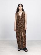 Raey - Pop Leopard-print Tie-front Silk Dress - Womens - Leopard