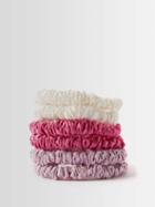 Slip - Pack Of Six Sweet Pea Silk Hair Scrunchies - Womens - Pink White