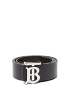 Matchesfashion.com Burberry - Tb Monogram Buckle Leather Belt - Mens - Black
