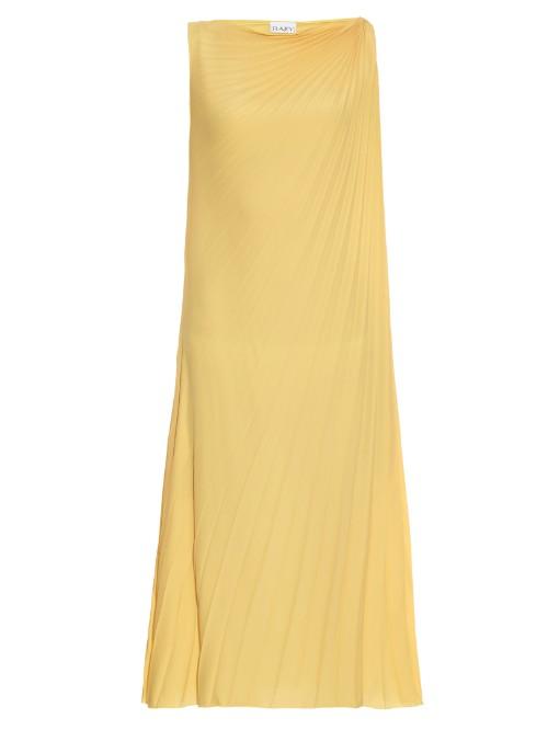 Raey Pleated Knot-shoulder Dress