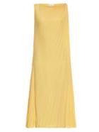 Raey Pleated Knot-shoulder Dress