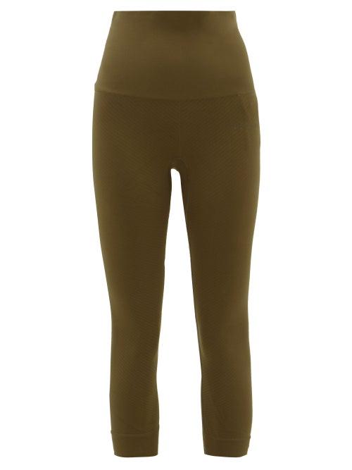Matchesfashion.com Falke - High-rise Cropped Performance Leggings - Womens - Dark Green