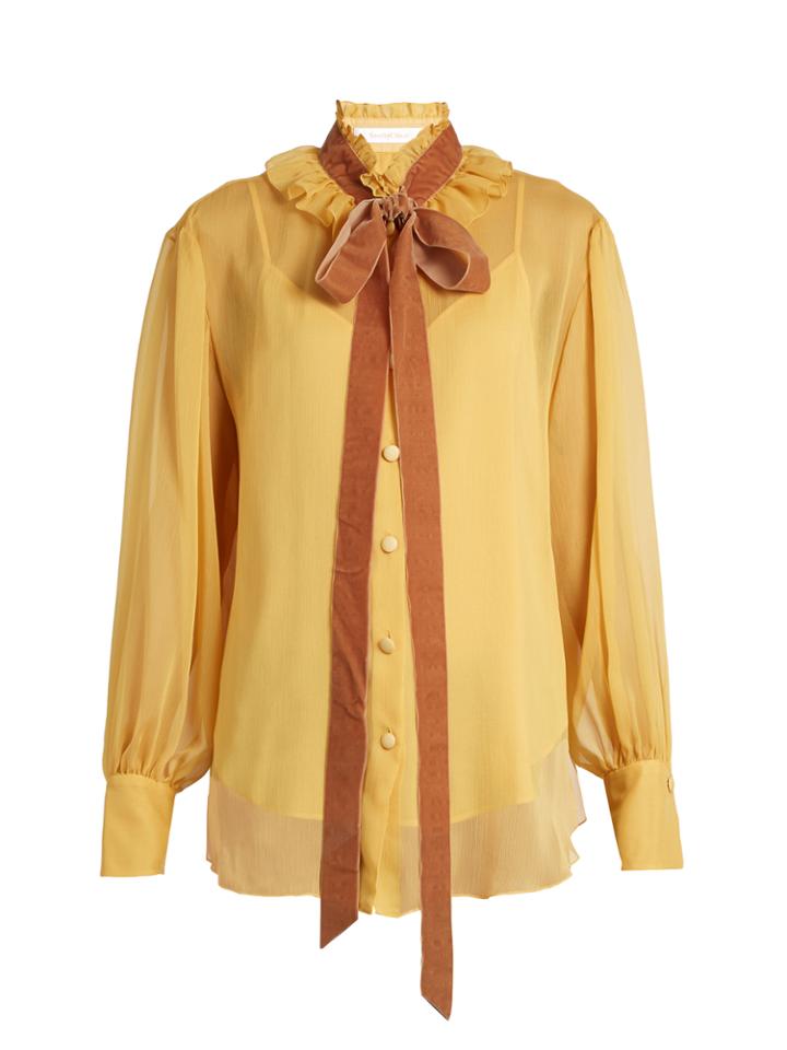 See By Chloé Crinkled-georgette Blouse