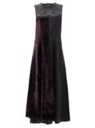 Matchesfashion.com Marni - Velvet-panel Twill Dress - Womens - Black