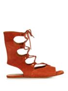 Chloé Lace-up Suede Gladiator Sandals