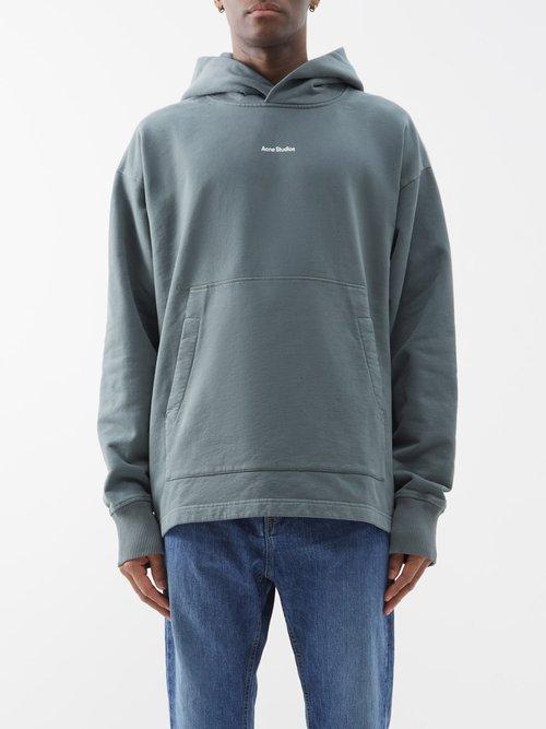 Acne Studios - Franklin Logo-print Cotton-jersey Hoodie - Mens - Green
