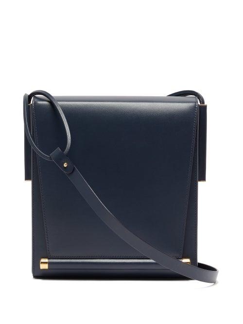 Matchesfashion.com Roksanda - Box Medium Leather Shoulder Bag - Womens - Navy