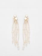 Completedworks - Pearl, Cubic Zirconia & 14kt Gold-vermeil Earrings - Womens - Pearl