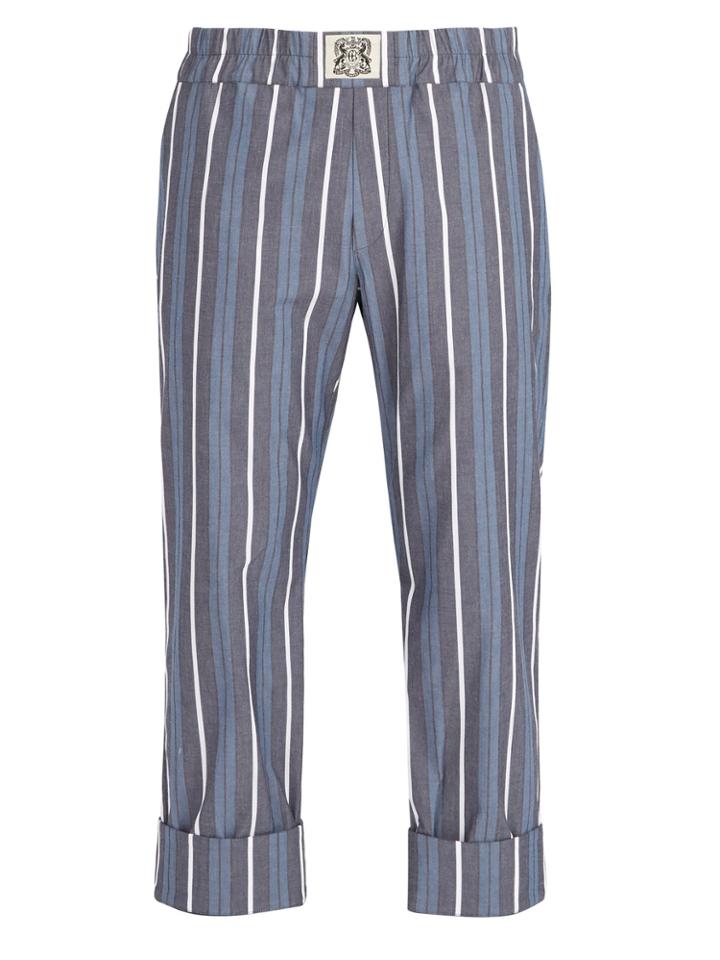 Connolly Striped Cotton Blend Trousers